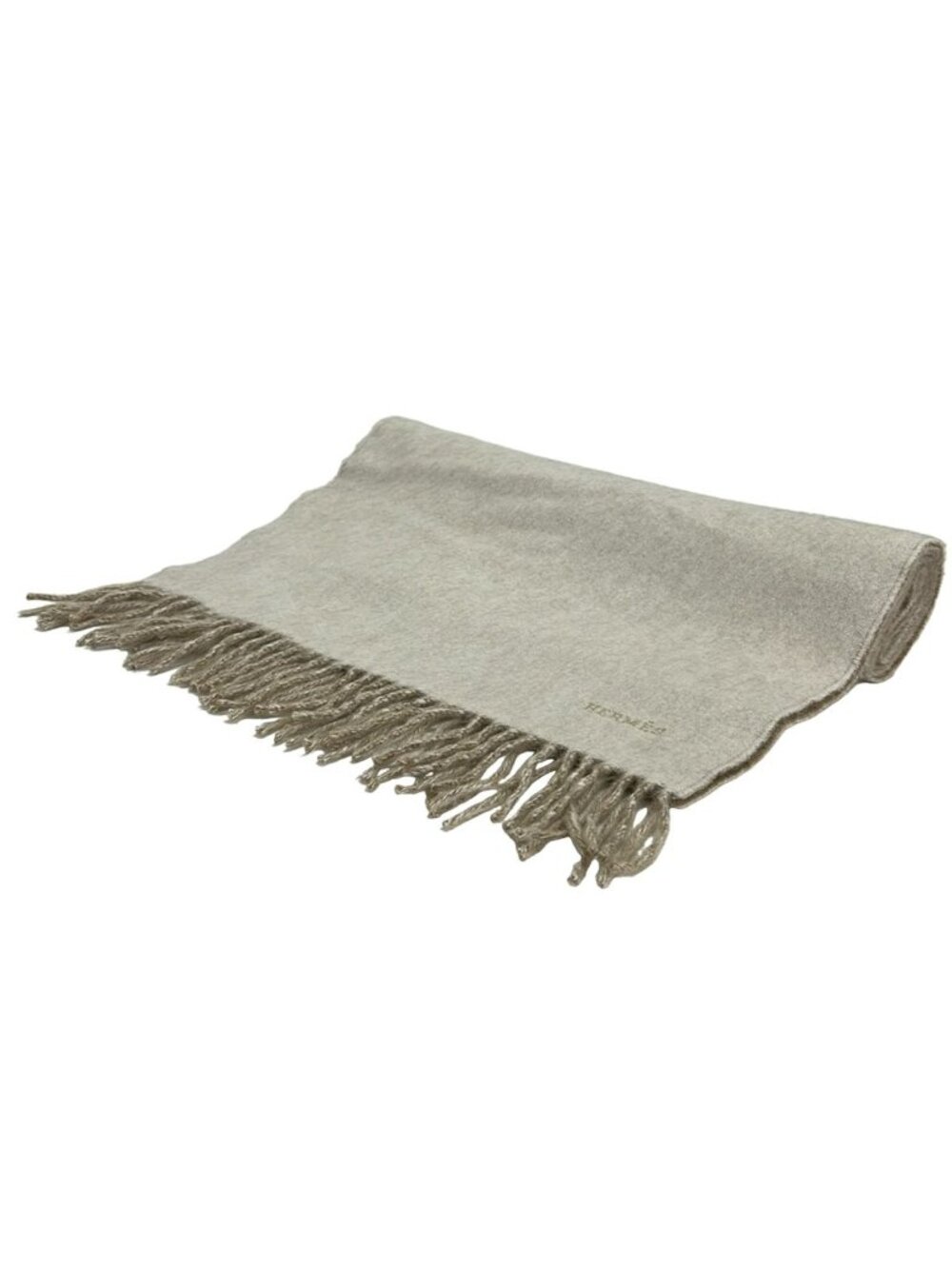 Hermes Scarf Ivory Brown Cashmere